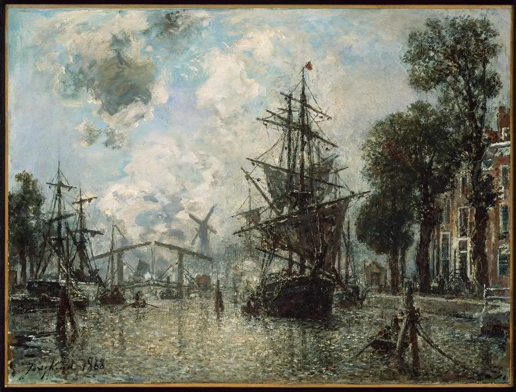 Harbor Scene in Holland, by Johan Jongkind