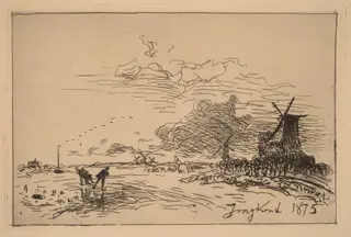 Holland Canal, near Rotterdam (Canal de Hollande, pres de Rotterdam (Hiver)), by Johan Jongkind, 1875