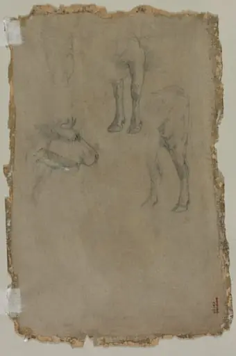 Studies of a Bull (verso), by Johan Jongkind