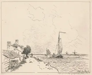Two Boats at Sail (Les deux Barques à voile), by Johan Jongkind