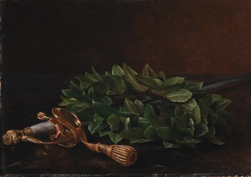 En kårde med laurbærkrans, by Johan Laurentz Jensen