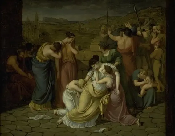 Andromache in Despair at the Sight of Hector's Body, by Johan Ludwig Lund