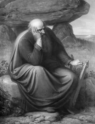 Den sidste skjald, by Johan Ludwig Lund, 1837