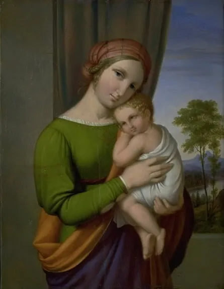 Jomfru Maria med Jesusbarnet, by Johan Ludwig Lund, unspecified, 1820