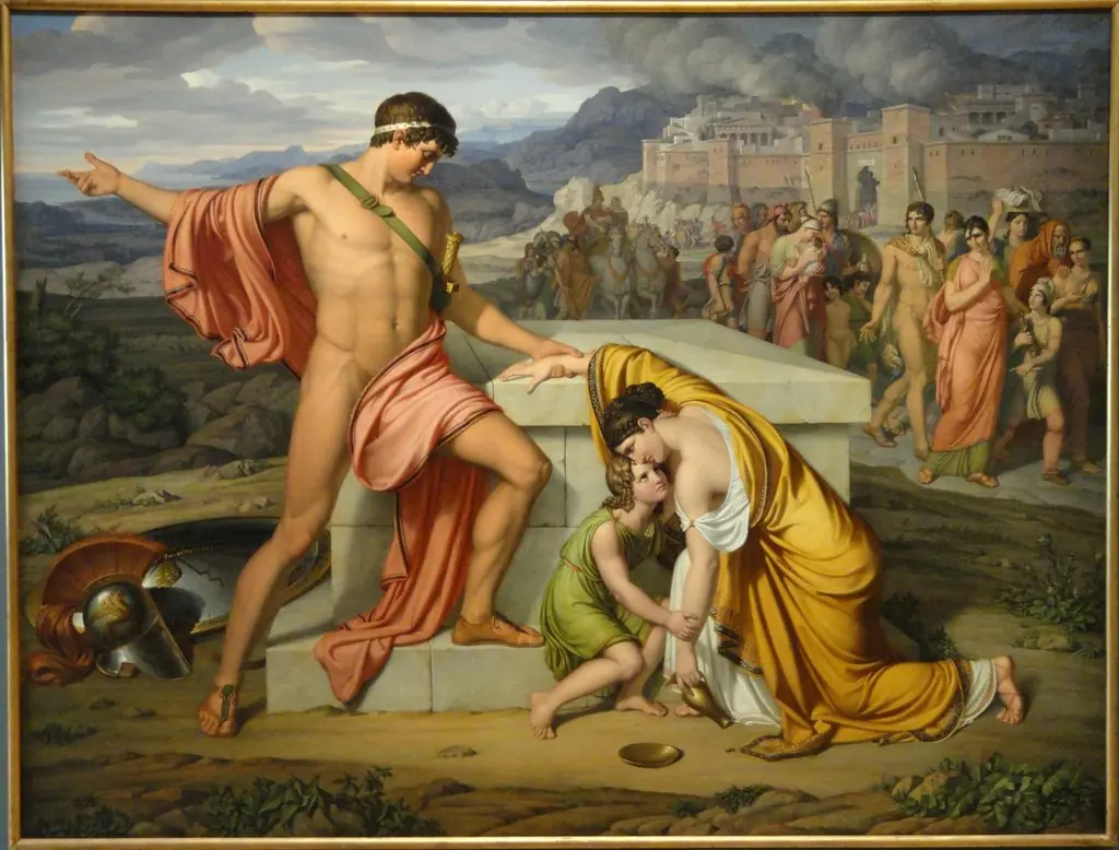 Pyrrhus and Andromache at Hector's Tomb, by Johan Ludwig Lund