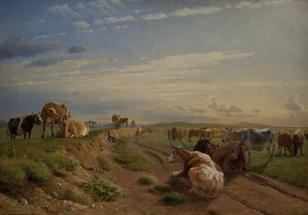 A Milking Place near Vognserup Manor, Zealand, by Johan Lundbye
