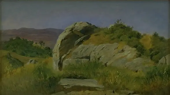 Landscape with Rocks in the Foreground. Civitella, Italy, by Johan Lundbye