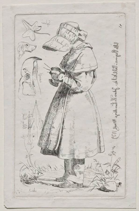 Little Regine in Vallekilde, by Johan Lundbye, 1839