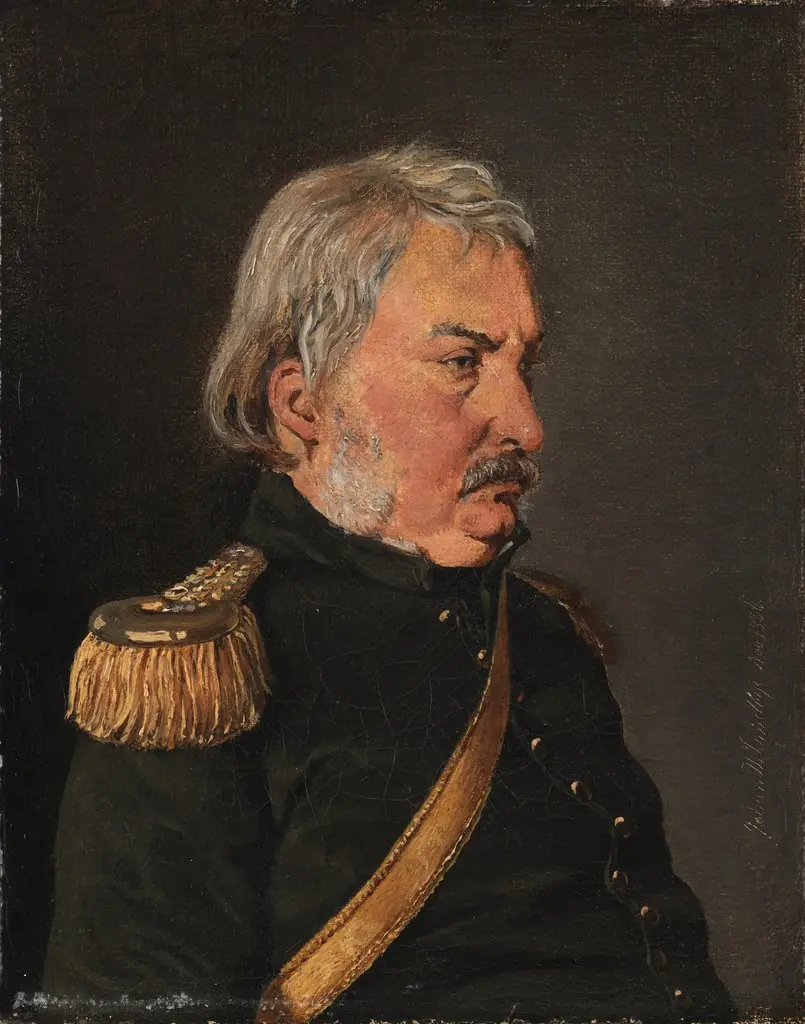 Oberst Joachim Theodor Lundbye, kunstnerens fader, by Johan Lundbye
