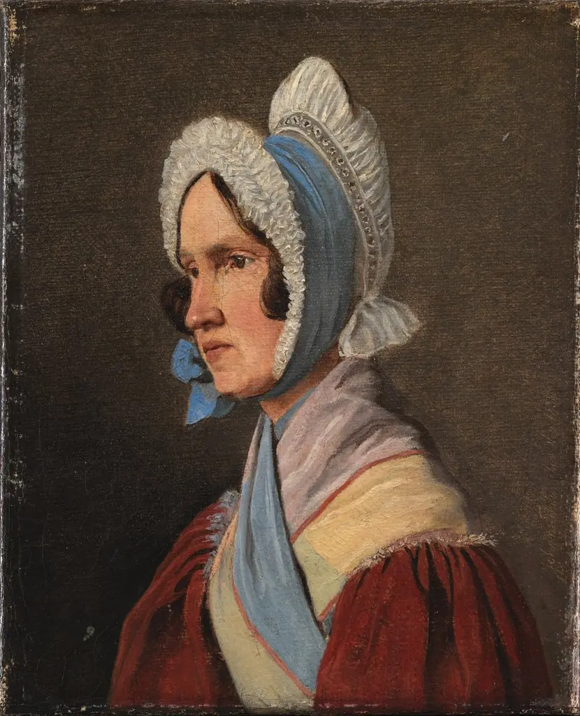Oberstinde Cathrine Lundbye, f. Bonnevie, kunstnerens moder, by Johan Lundbye