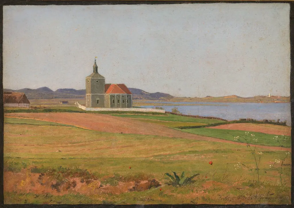 Vinderød Church near Frederiksværk, by Johan Lundbye