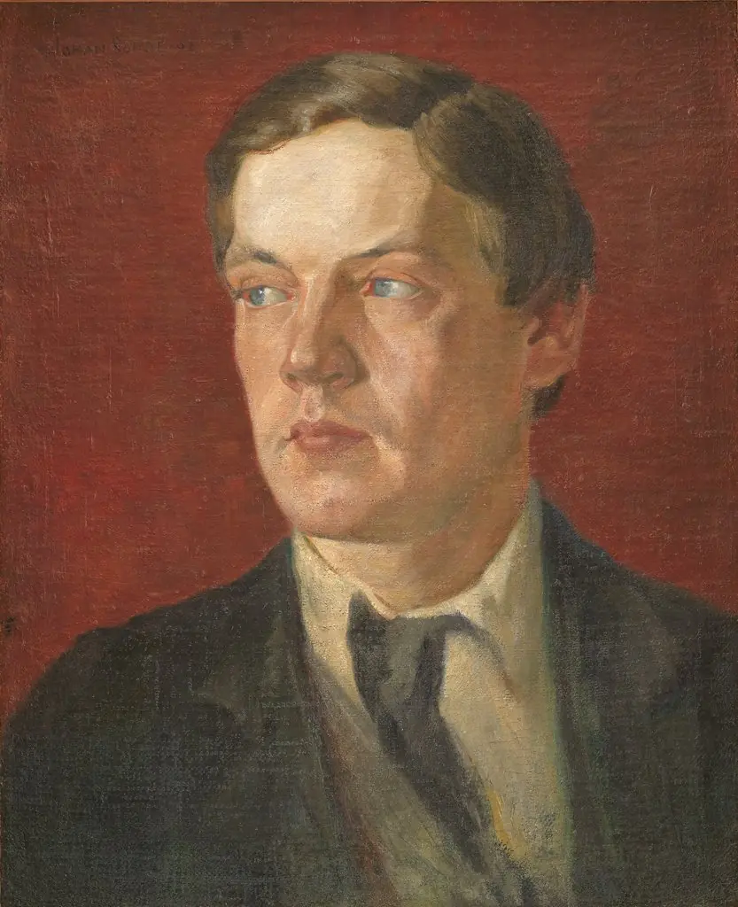 Portræt af den svenske maler Gustaf Wolmar, by Johan Rohde