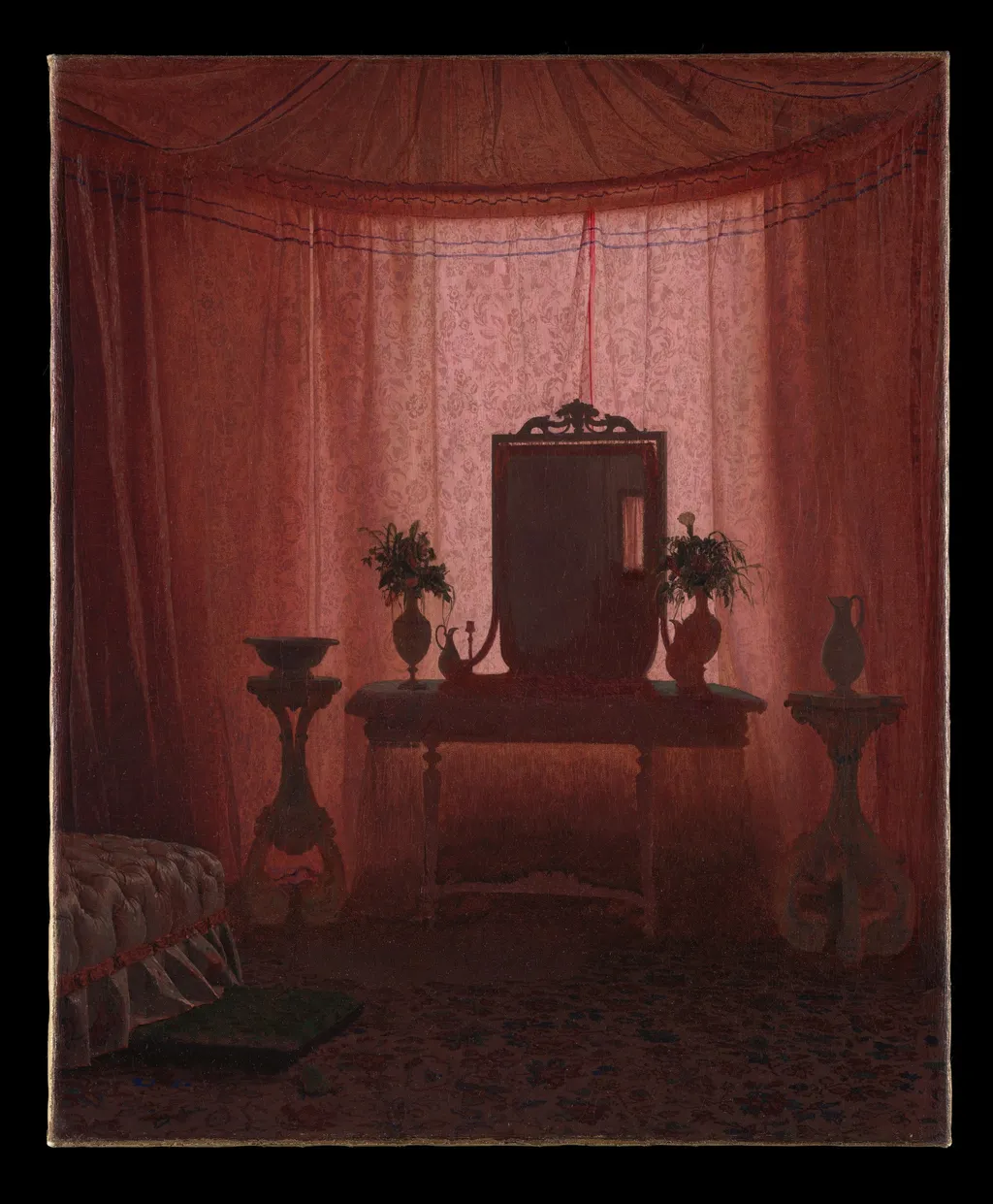 A Bedroom in Bernstorff Palace near Copenhagen, by Johan Vilhelm Gertner, oil, 1845