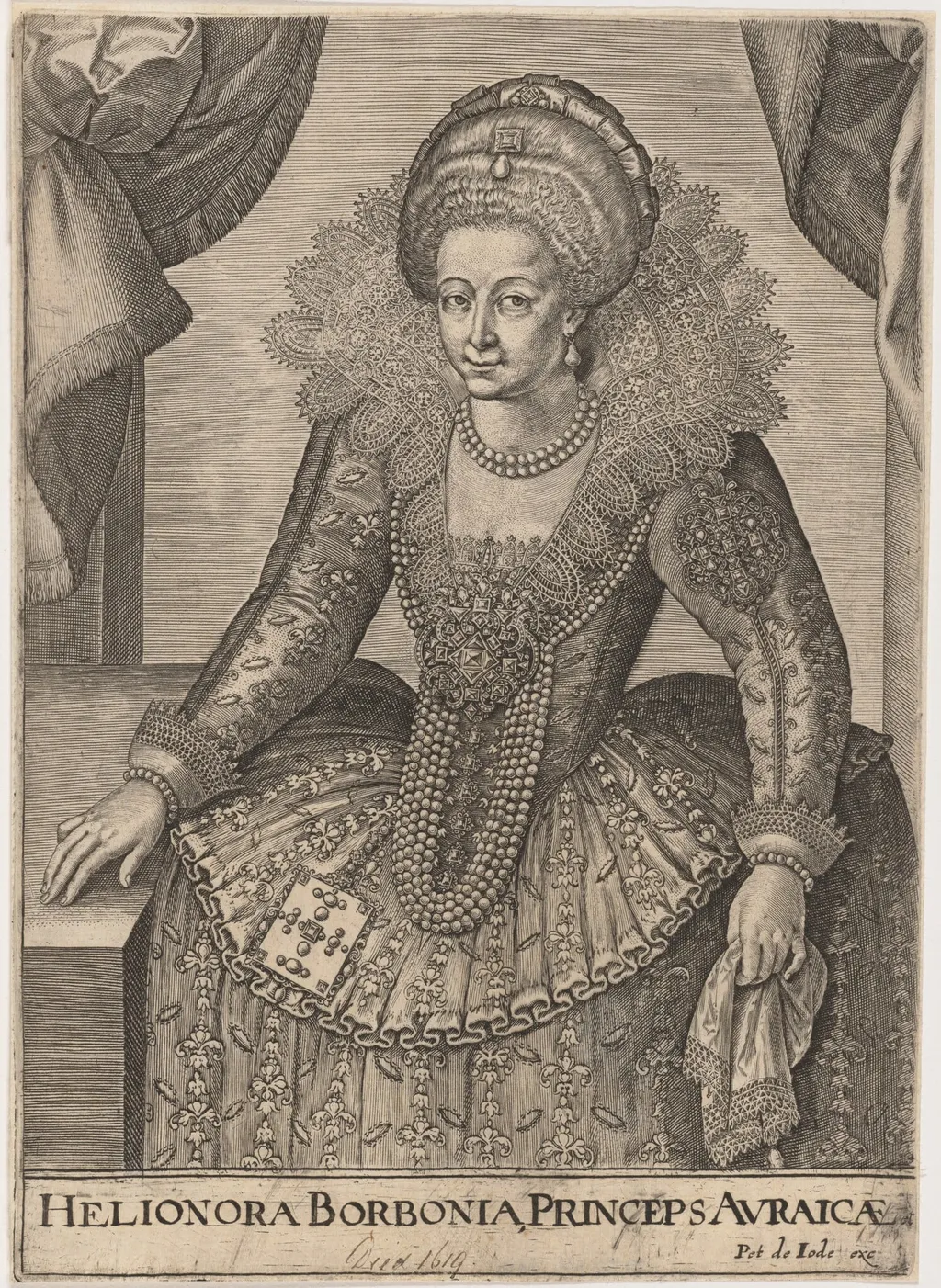 Eleanora, Princess of Orange, by Johan Wierix, ink