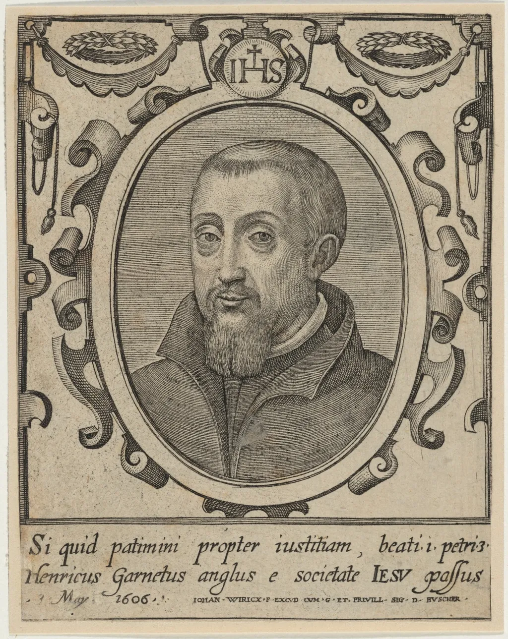 Henry Garnett, by Johan Wierix, ink, 1582