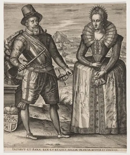 James I and Anne of Denmark, by Johan Wierix
