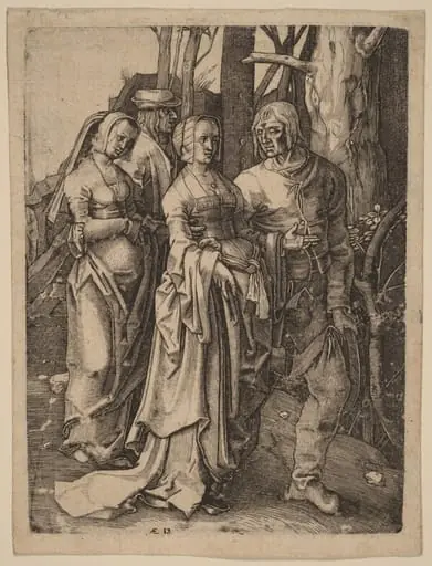 The Two Couples in the Forest, by Johan Wierix