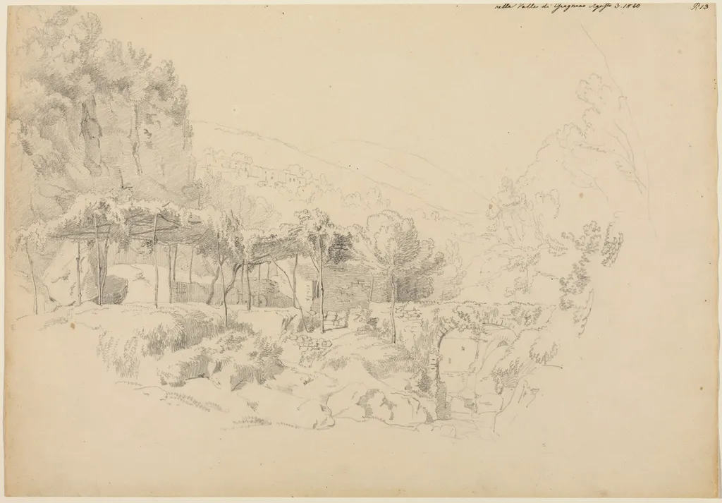 A Shady Arbor in the Valley of Gragnano, by Johann Adam Klein, graphite, 1820