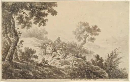 Landscape with Travelers, by Johann Albrecht Dietzsch