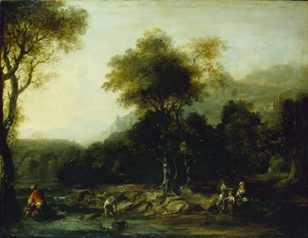 Flusslandschaft mit Fischern, by Johann Alexander Thiele