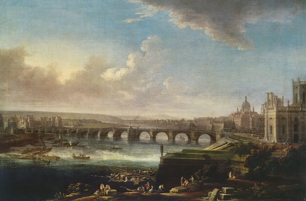 View of Dresden with the Augustus Bridge, by Johann Alexander Thiele