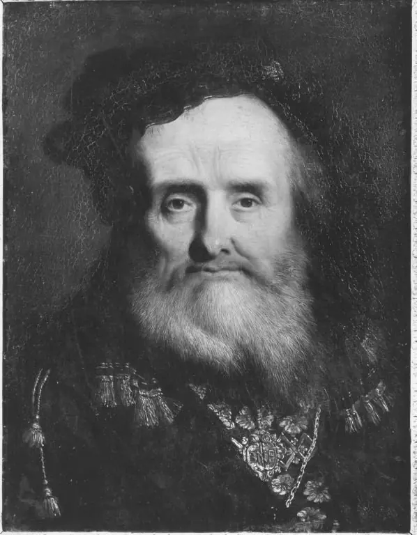 Bust of an old man in fancy dress, by Johann Andreas Benjamin Nothnagel