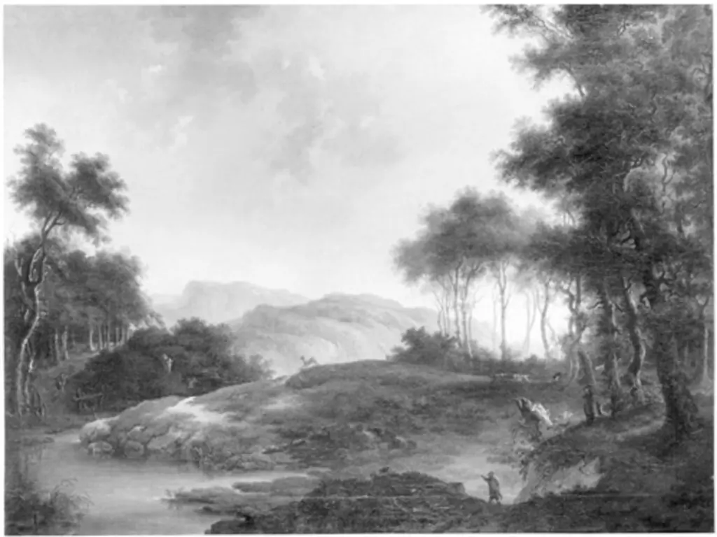 Komponierte Landschaft mit Jägern, by Johann Balthasar Bullinger