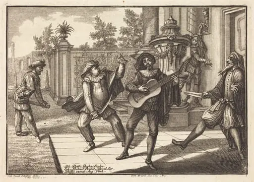 Scaramouche Distracts Pantalon, by Johann Balthasar Probst