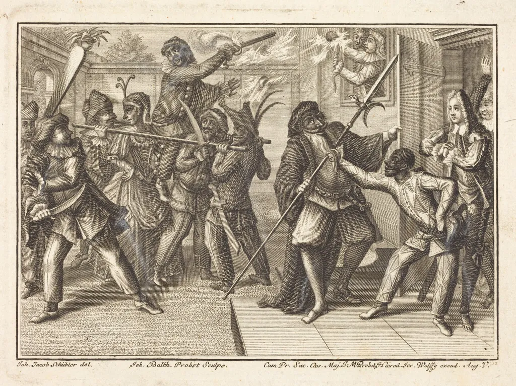 The Captain Regains His Freedom, by Johann Balthasar Probst, ink, 1729