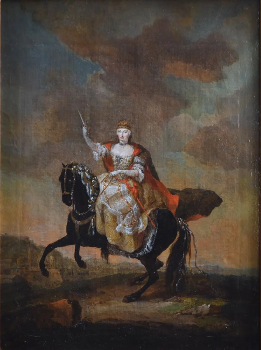 Maria Theresia la încoronarea ca regină a Ungariei, by Johann Baptist Canton, unspecified, 1741