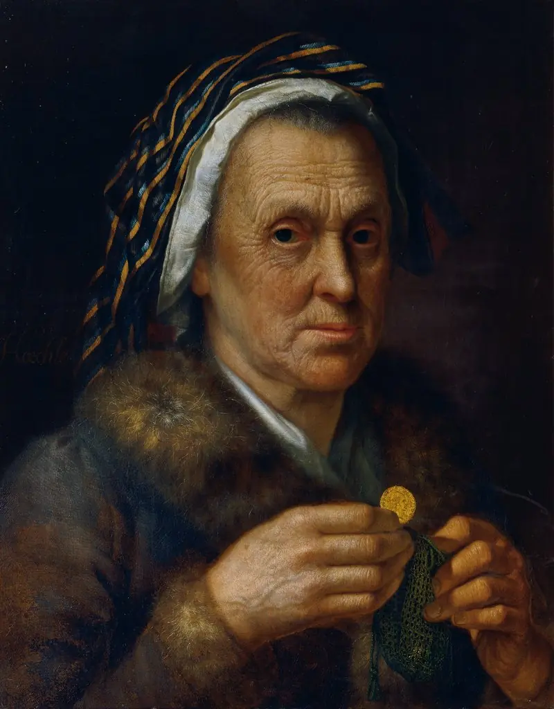 Alte Frau mit einem Dukaten, by Johann Baptist Hoechle