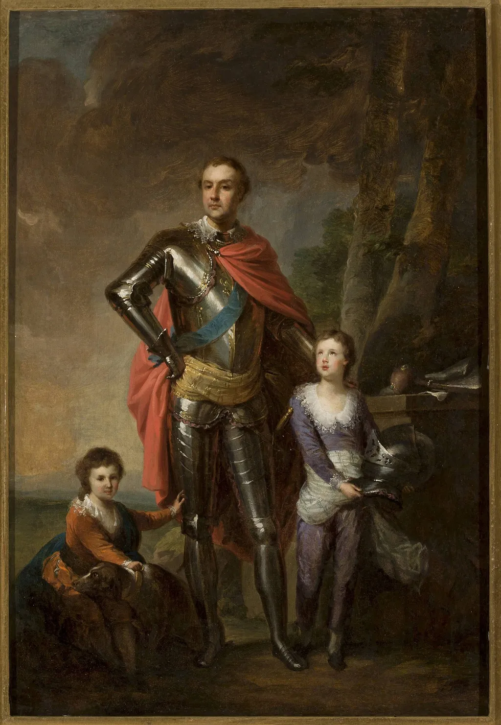 Franciszek Ksawery Branicki with his sons, Aleksander and Władysław, by Johann Baptist von Lampi the Elder, oil, 1796