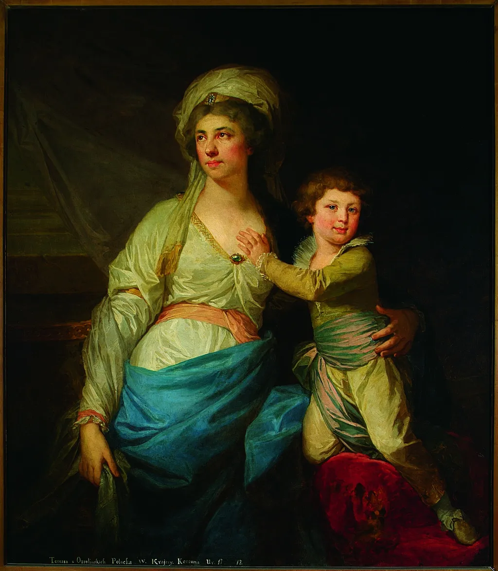 Portrait of Teresa Potocka née Ossolińska with her grandson Alfred, by Johann Baptist von Lampi the Elder, oil, 1800