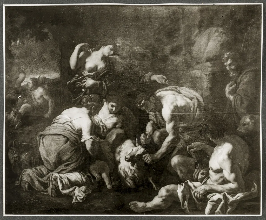 Jupiter Suckling from the Goat Amalthea, by Johann Carl Loth, oil, 1657