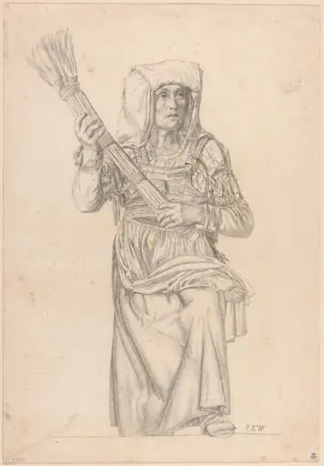 Italian Peasant Woman with a Broom, by Johann Caspar Weidenmann