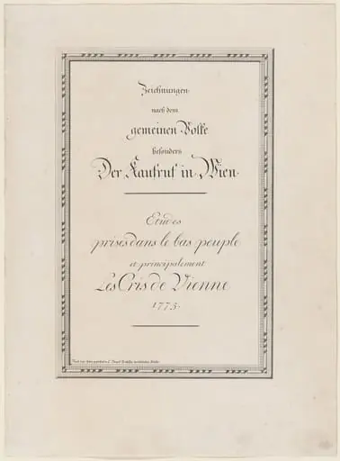 Zeichnungen nach dem gemeinen Volke besonders Der Kaufruf in Wien, by Johann Christian Brand