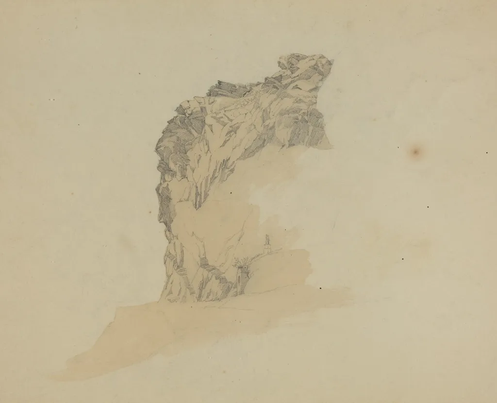 Study of Cliffs, by Johann Christian Heerdt, graphite, 1835