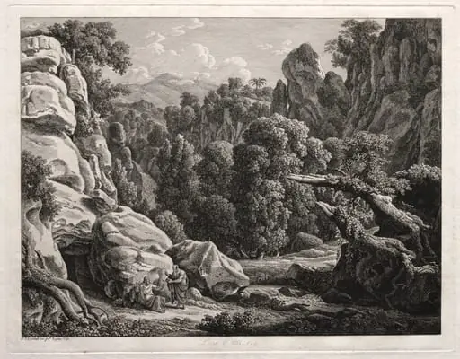 Heroic Landscape: Landscape with the Temptation of Christ, by Johann Christian Reinhart