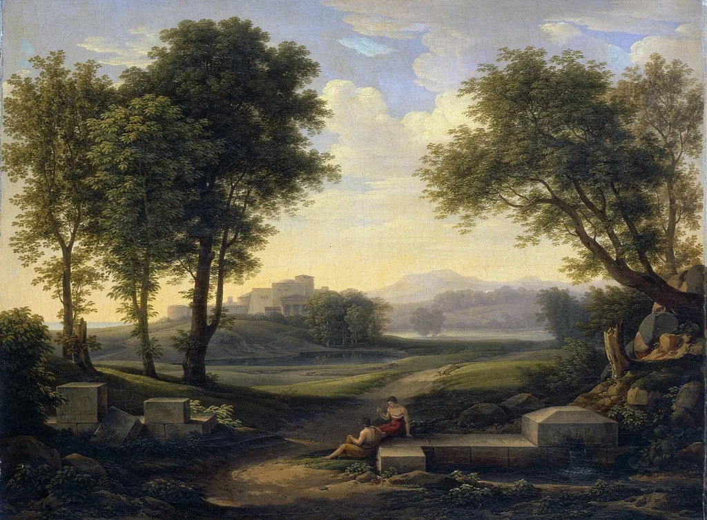 Ideal Landscape, by Johann Christian Reinhart, oil, 1810