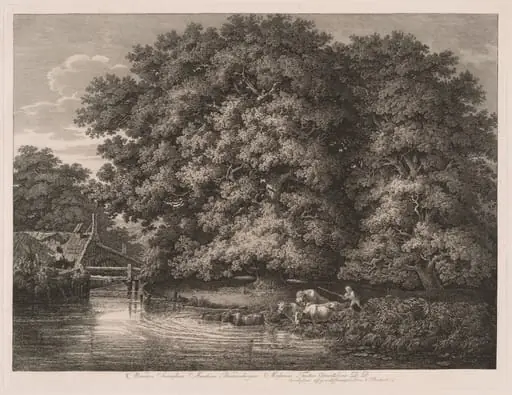 The Mill at the Great Oaks, by Johann Christian Reinhart