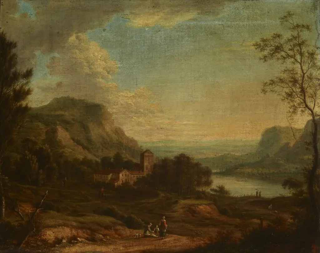 Landscape with a Genre Scene, by Johann Christian Vollerdt