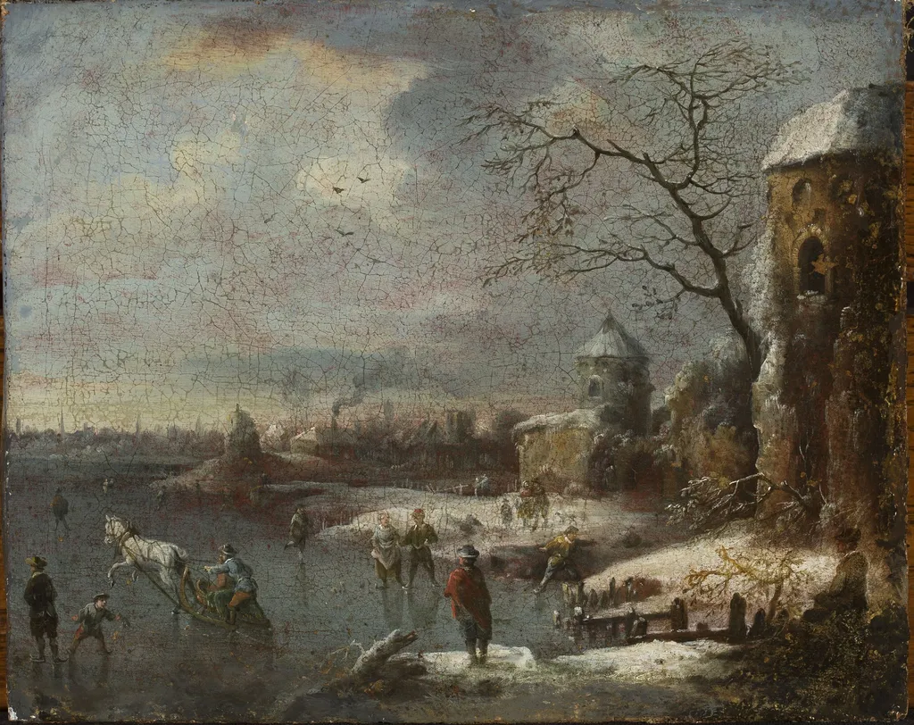 Winter landscape, by Johann Christian Vollerdt, oil