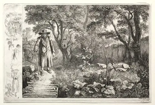 Old Man Before the Log Bridge, by Johann Christoph Erhard