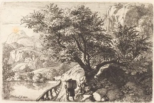 Peasant Walking along a River, by Johann Christoph Erhard