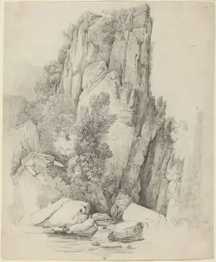 Rock Cliffs above a Stream, by Johann Christoph Erhard