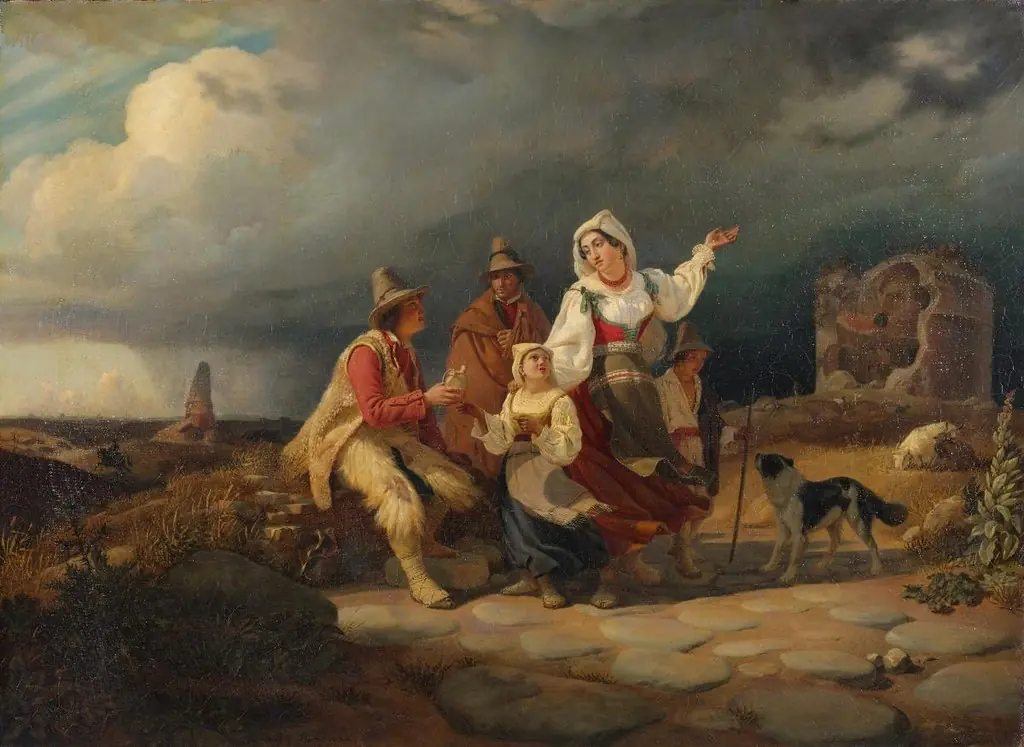 Eine Hirtenfamilie. Gewitter in der römischen Campagna, by Johann Conrad Zeller