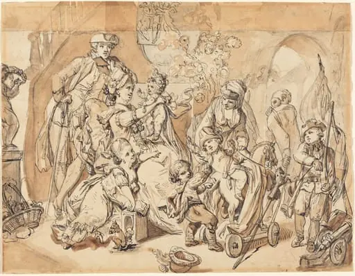 The Happy Family with Children Playing, by Johann Eleazar Schenau