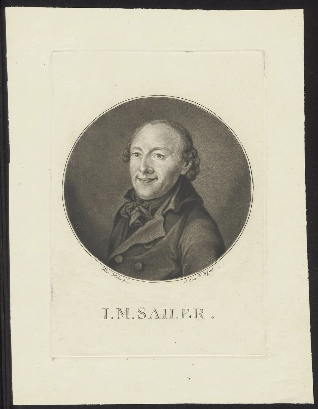 Portrait of I.M. Sailer, by Johann Elias, Haid, unspecified, 1750