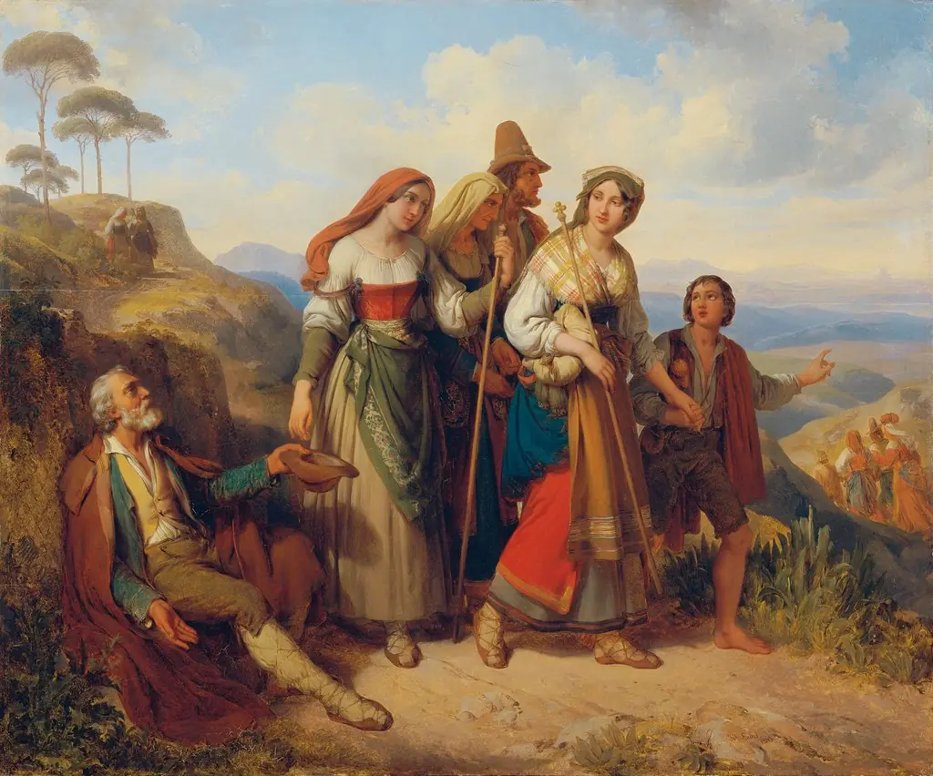 Roman pilgrims, by Johann Ender, 1843