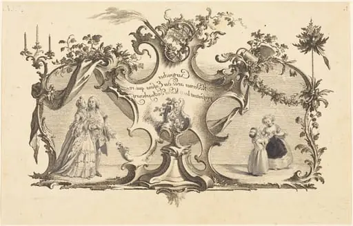 Cartouches Modernes avec des Enfans qui representant les Modes d'Augsbourg, by Johann Esaias Nilson